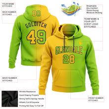 Laden Sie das Bild in den Galerie-Viewer, Custom Stitched Neon Green Yellow-Black Gradient Fashion Sports Pullover Sweatshirt Hoodie
