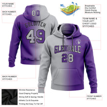 Laden Sie das Bild in den Galerie-Viewer, Custom Stitched Purple Gray-Black Gradient Fashion Sports Pullover Sweatshirt Hoodie
