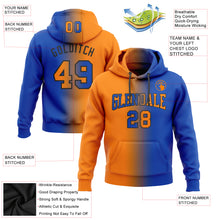 Charger l&#39;image dans la galerie, Custom Stitched Thunder Blue Bay Orange-Black Gradient Fashion Sports Pullover Sweatshirt Hoodie
