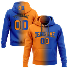 Charger l&#39;image dans la galerie, Custom Stitched Thunder Blue Bay Orange-Black Gradient Fashion Sports Pullover Sweatshirt Hoodie
