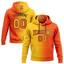 Load image into Gallery viewer, Custom Stitched Orange Yellow-Black Gradient Fashion Sports Pullover Sweatshirt Hoodie
