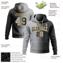 Load image into Gallery viewer, Custom Stitched Black Gray-Old Gold Gradient Fashion Sports Pullover Sweatshirt Hoodie
