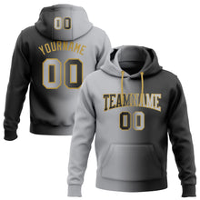 Charger l&#39;image dans la galerie, Custom Stitched Black Gray-Old Gold Gradient Fashion Sports Pullover Sweatshirt Hoodie
