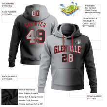 Charger l&#39;image dans la galerie, Custom Stitched Black Gray-Red Gradient Fashion Sports Pullover Sweatshirt Hoodie
