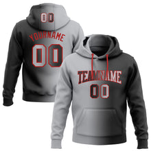 Charger l&#39;image dans la galerie, Custom Stitched Black Gray-Red Gradient Fashion Sports Pullover Sweatshirt Hoodie
