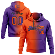 Laden Sie das Bild in den Galerie-Viewer, Custom Stitched Purple Orange-Black Gradient Fashion Sports Pullover Sweatshirt Hoodie
