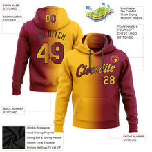 Charger l&#39;image dans la galerie, Custom Stitched Maroon Gold-Black Gradient Fashion Sports Pullover Sweatshirt Hoodie
