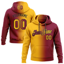 Load image into Gallery viewer, Custom Stitched Maroon Gold-Black Gradient Fashion Sports Pullover Sweatshirt Hoodie
