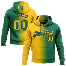 Load image into Gallery viewer, Custom Stitched Kelly Green Yellow-Black Gradient Fashion Sports Pullover Sweatshirt Hoodie
