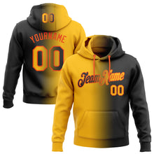 Laden Sie das Bild in den Galerie-Viewer, Custom Stitched Black Gold-Orange Gradient Fashion Sports Pullover Sweatshirt Hoodie
