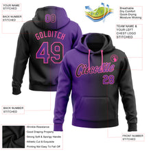 Charger l&#39;image dans la galerie, Custom Stitched Black Purple-Pink Gradient Fashion Sports Pullover Sweatshirt Hoodie
