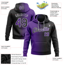 Charger l&#39;image dans la galerie, Custom Stitched Black Purple-Gray Gradient Fashion Sports Pullover Sweatshirt Hoodie
