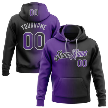 Custom Stitched Black Purple-Gray Gradient Fashion Sports Pullover Sweatshirt Hoodie