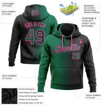 Laden Sie das Bild in den Galerie-Viewer, Custom Stitched Black Kelly Green-Pink Gradient Fashion Sports Pullover Sweatshirt Hoodie
