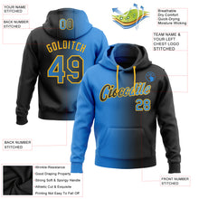 Загрузить изображение в средство просмотра галереи, Custom Stitched Black Powder Blue-Gold Gradient Fashion Sports Pullover Sweatshirt Hoodie
