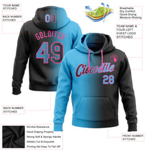 Charger l&#39;image dans la galerie, Custom Stitched Black Sky Blue-Pink Gradient Fashion Sports Pullover Sweatshirt Hoodie
