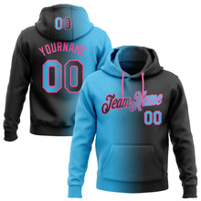 Charger l&#39;image dans la galerie, Custom Stitched Black Sky Blue-Pink Gradient Fashion Sports Pullover Sweatshirt Hoodie
