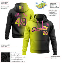 Charger l&#39;image dans la galerie, Custom Stitched Black Neon Yellow-Pink Gradient Fashion Sports Pullover Sweatshirt Hoodie

