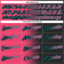 Charger l&#39;image dans la galerie, Custom Stitched Black Neon Pink-Teal Gradient Fashion Sports Pullover Sweatshirt Hoodie
