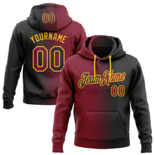 Charger l&#39;image dans la galerie, Custom Stitched Black Crimson-Gold Gradient Fashion Sports Pullover Sweatshirt Hoodie
