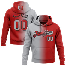 Load image into Gallery viewer, Custom Stitched Red Gray-Black Gradient Fashion Sports Pullover Sweatshirt Hoodie
