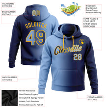 Загрузить изображение в средство просмотра галереи, Custom Stitched Navy Light Blue-Gold Gradient Fashion Sports Pullover Sweatshirt Hoodie
