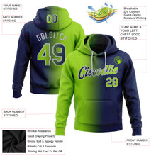 Load image into Gallery viewer, Custom Stitched Navy Neon Green-Gray Gradient Fashion Sports Pullover Sweatshirt Hoodie

