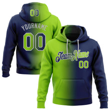 Load image into Gallery viewer, Custom Stitched Navy Neon Green-Gray Gradient Fashion Sports Pullover Sweatshirt Hoodie
