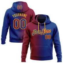 Загрузить изображение в средство просмотра галереи, Custom Stitched Royal Maroon-Gold Gradient Fashion Sports Pullover Sweatshirt Hoodie
