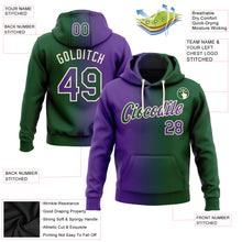 Laden Sie das Bild in den Galerie-Viewer, Custom Stitched Green Purple-Cream Gradient Fashion Sports Pullover Sweatshirt Hoodie
