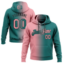 Load image into Gallery viewer, Custom Stitched Teal Medium Pink-Black Gradient Fashion Sports Pullover Sweatshirt Hoodie
