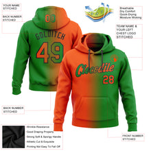 Load image into Gallery viewer, Custom Stitched Grass Green Orange-Black Gradient Fashion Sports Pullover Sweatshirt Hoodie
