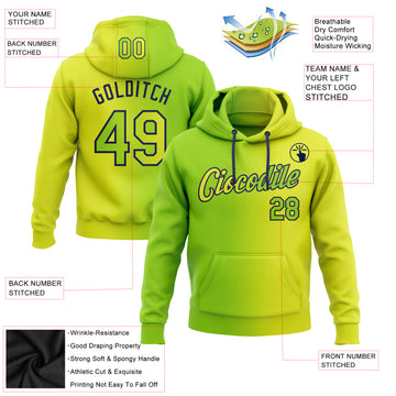 Custom Stitched Neon Yellow Neon Green-Navy Gradient Fashion Sports Pullover Sweatshirt Hoodie