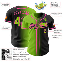 Charger l&#39;image dans la galerie, Custom Black Neon Green-Pink Authentic Gradient Fashion Baseball Jersey
