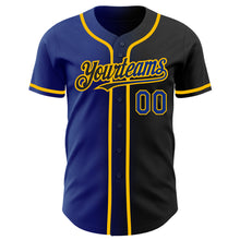 Charger l&#39;image dans la galerie, Custom Black Royal-Gold Authentic Gradient Fashion Baseball Jersey
