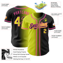 Charger l&#39;image dans la galerie, Custom Black Neon Yellow-Pink Authentic Gradient Fashion Baseball Jersey
