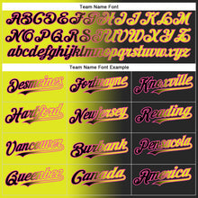 Charger l&#39;image dans la galerie, Custom Black Neon Yellow-Pink Authentic Gradient Fashion Baseball Jersey
