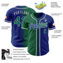 Charger l&#39;image dans la galerie, Custom Royal Kelly Green-Gray Authentic Gradient Fashion Baseball Jersey
