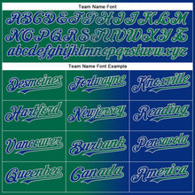 Charger l&#39;image dans la galerie, Custom Royal Kelly Green-Gray Authentic Gradient Fashion Baseball Jersey
