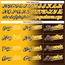 Laden Sie das Bild in den Galerie-Viewer, Custom Brown Gold-Cream Authentic Gradient Fashion Baseball Jersey
