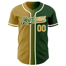 Load image into Gallery viewer, Custom Green Old Gold-Cream Authentic Gradient Fashion Baseball Jersey
