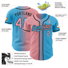 Load image into Gallery viewer, Custom Sky Blue Medium Pink-Black Authentic Gradient Fashion Baseball Jersey

