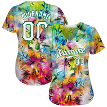 Charger l&#39;image dans la galerie, Custom Scratch Graffiti Pattern White-Kelly Green 3D Authentic Baseball Jersey
