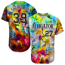 Laden Sie das Bild in den Galerie-Viewer, Custom Scratch Graffiti Pattern Black-White 3D Authentic Baseball Jersey
