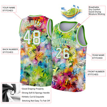 Load image into Gallery viewer, Custom Scratch Graffiti Pattern White-Neon Green 3D Authentic Basketball Jersey
