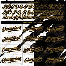 Load image into Gallery viewer, Custom Graffiti Pattern Black-Old Gold 3D Authentic Baseball Jersey
