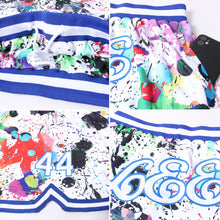 Laden Sie das Bild in den Galerie-Viewer, Custom Graffiti Pattern White-Royal 3D Authentic Basketball Shorts
