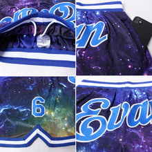 Laden Sie das Bild in den Galerie-Viewer, Custom Galactic Royal-White 3D Authentic Basketball Shorts
