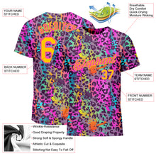 Load image into Gallery viewer, Custom Graffiti Pattern Gold-Pink 3D Colorful Leopard Performance T-Shirt
