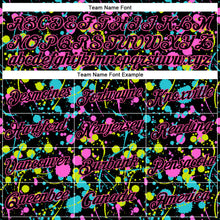 Laden Sie das Bild in den Galerie-Viewer, Custom Graffiti Pattern Black-Pink 3D Neon Splatter Performance T-Shirt
